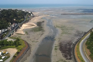 Vue du ciel du sable à Saint Brieuc